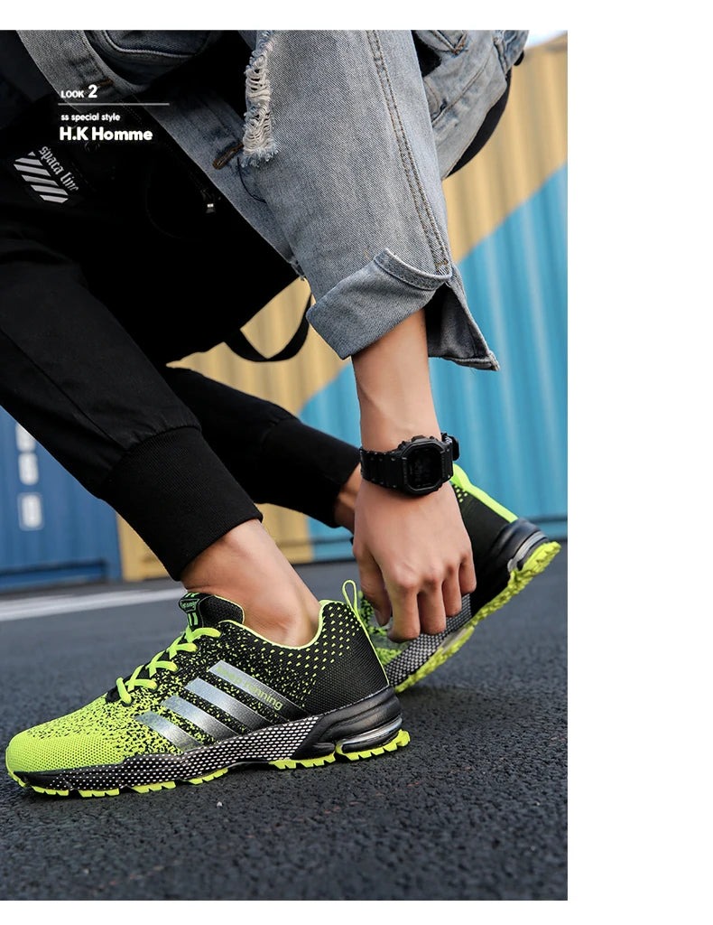 Men’s Green Breathable Running Shoes – Big Size 47